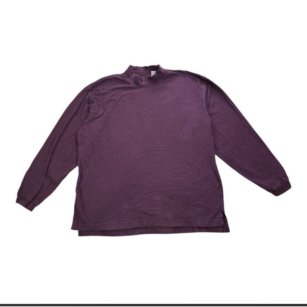 Vintage Aeropostale Mock Neck Long Sleeve Shirt Purple Mens Large USA Made